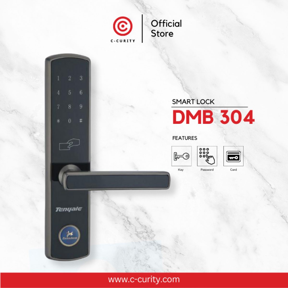 C-CURITY Digital Door Lock Smart Lock กลอนประตูดิจิตอล 3 ระบบ