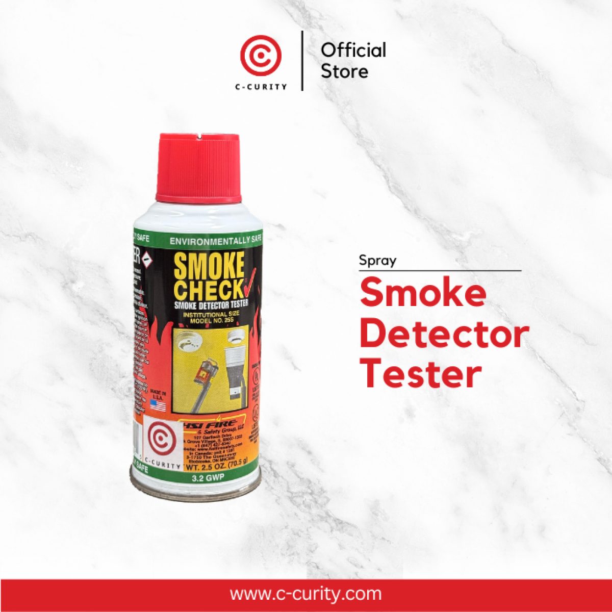 สเปรย์ทดสอบอุปกรณ์ตรวจจับควัน C-CURITY Smoke Detector Tester - 25D - Image 2