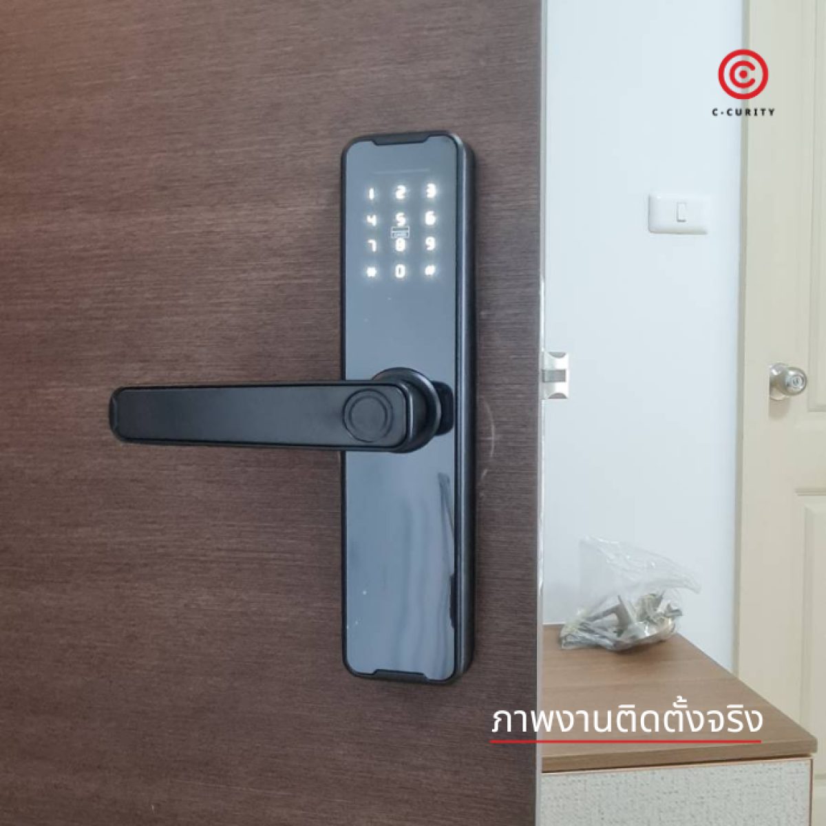 C-CURITY Digital Door Lock Installation Service House and Condominium บริการติดตั้งกลอนประตูดิจิตอล คอนโด รีวิวงานติดตั้งจริง