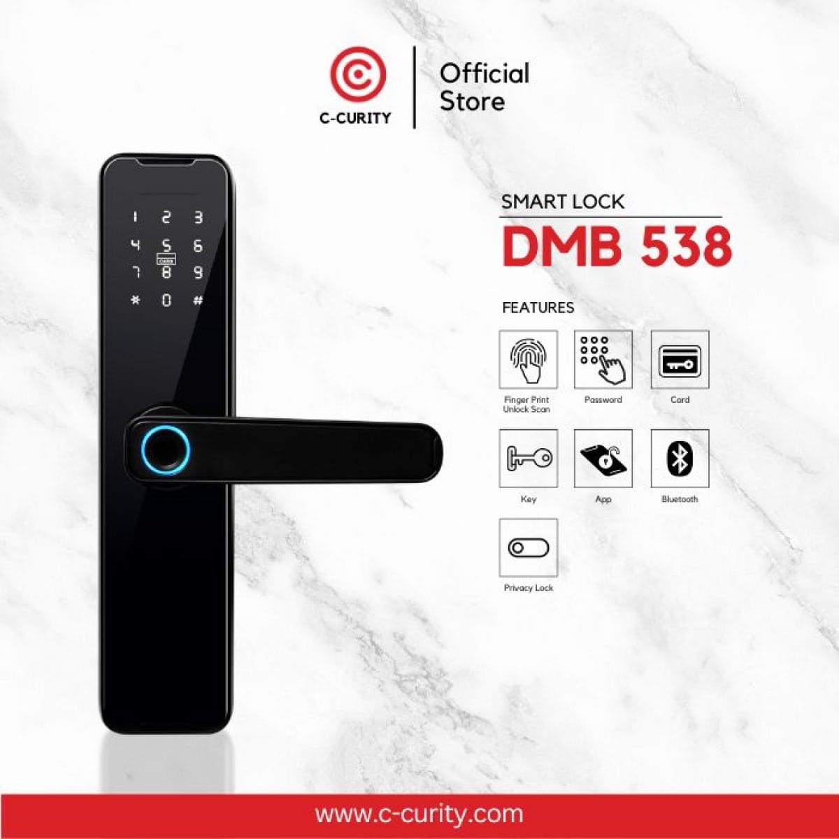 C-Curity Digital Door Lock - DMB538 สมาร์ทล็อค กลอนดิจิตอล
