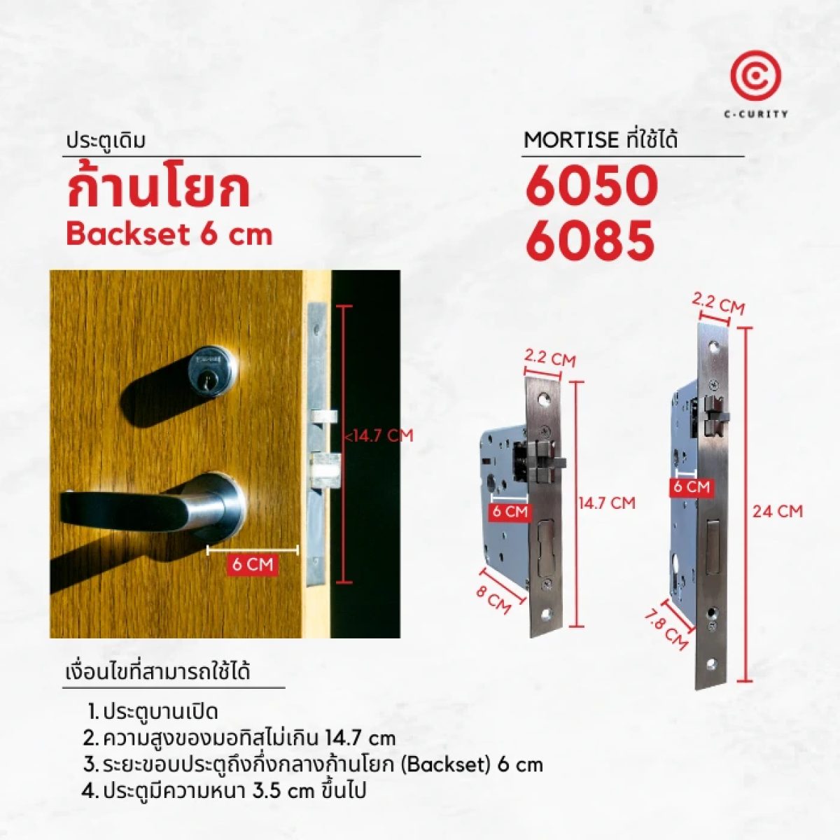 การเลือก Mortise 6050 เปลี่ยนประตูเป็นประตู Digital Door Lock