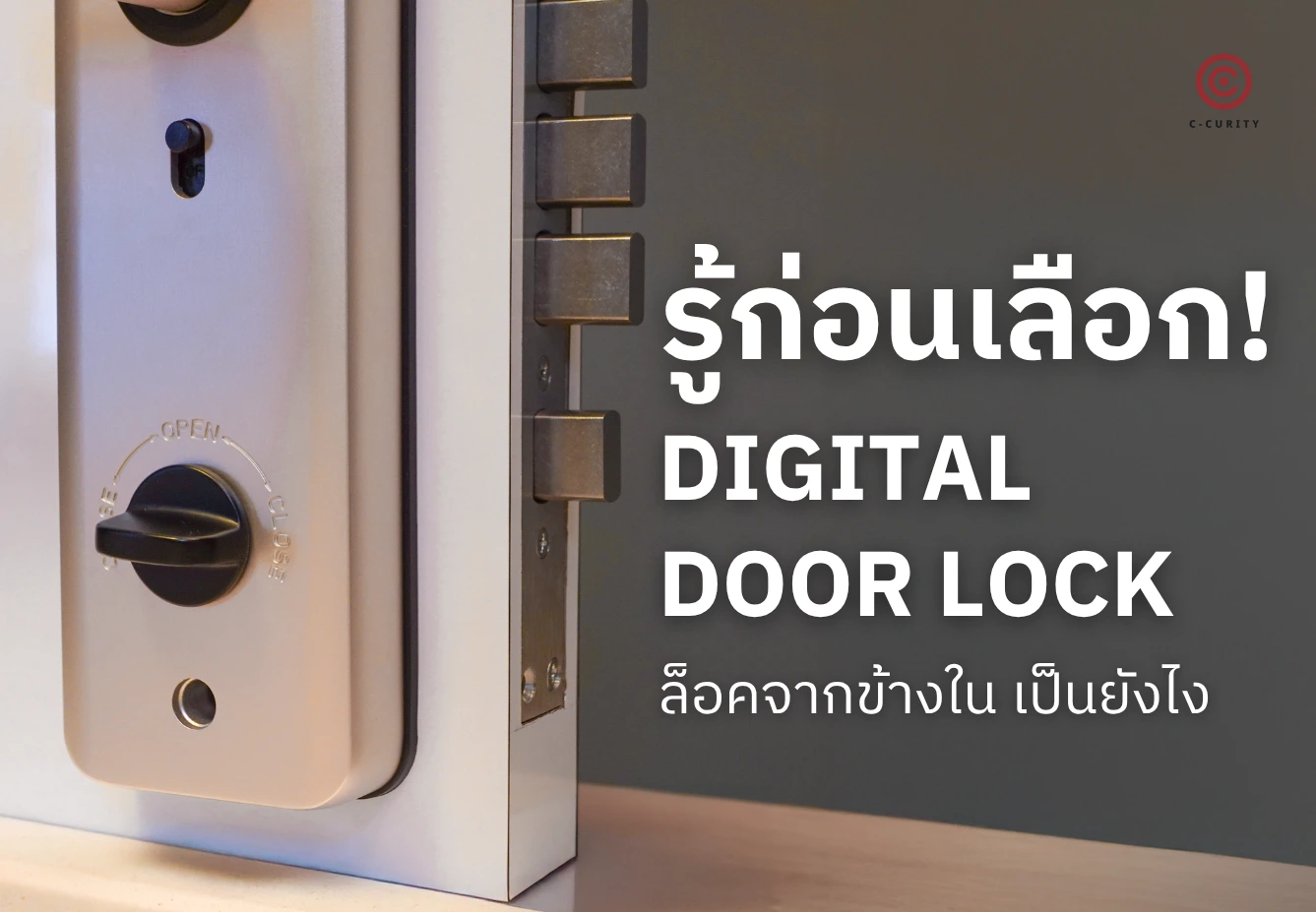 C-CURITY Privacy Lock Electronic and Mechanic Inside Lock Digital Door Lock