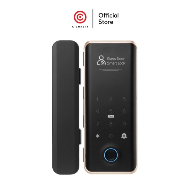 C-CURITY Digital Door Lock Glass Door กลอนประตู ประตูอัตโนมัติ ประตูกระจกบานเปลือย