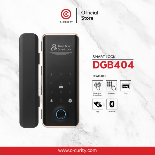 C-CURITY Glass Door Lock กลอนปประตูดิจิตอล ประตูกระจก