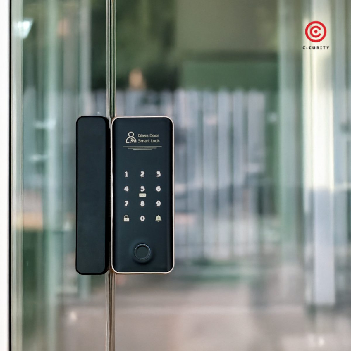 C-CURITY Digital Door Lock Smart Glass Door Lock กลอนประตูดิจิตอลสำหรับประตูกระจกบานเปลือย กลอนประตูอัจฉริยะ
