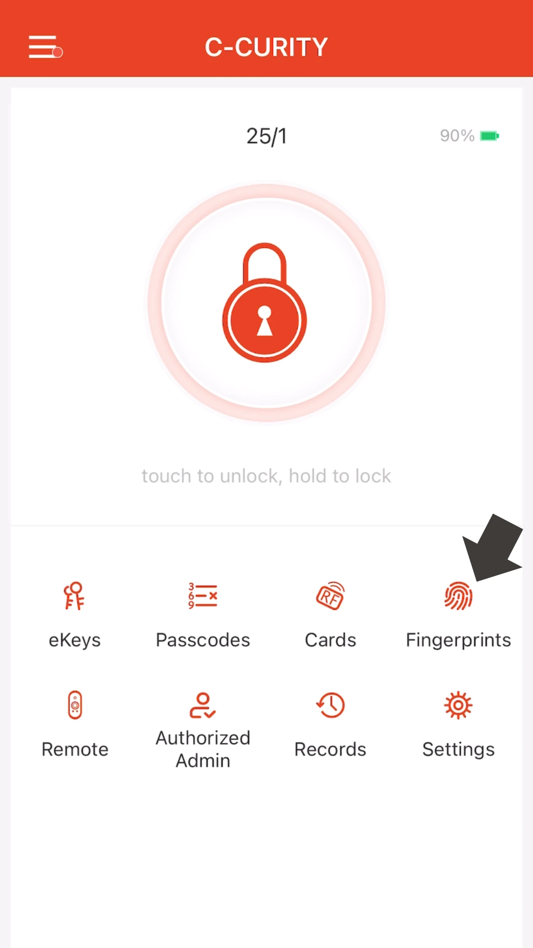 แอปกลอนประตูดิจิตอล C-CURITY app Digital Door Lock Application Tutorial Setting Unlocking with Fingerprint scan