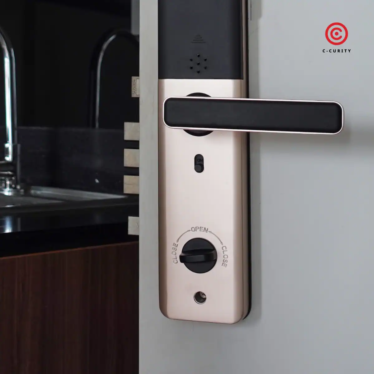 Digital door lock with keyless entry and privacy lock security features for home safety