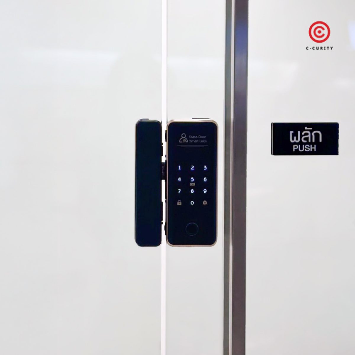 C-CURITY DGB504 กลอนประตูดิจิตอล ประตูกระจกเปลือย Digital Door Lock Glass Door
